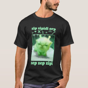 T-shirt Chat drôle d'alien Mème Dank Cringe Femme Chat Hom