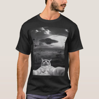 T-shirt Chat drôle d'alien Ufo