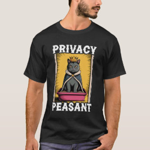 T-shirt Chat drôle de confidentialité Paysan Chat Bac à li