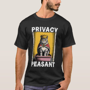 T-shirt Chat drôle de confidentialité Paysan Chat Bac à li