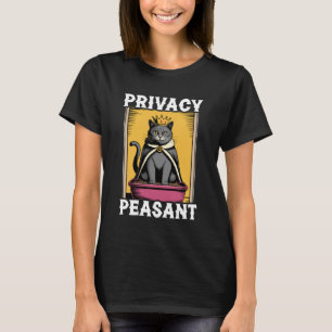 T-shirt Chat drôle de confidentialité Paysan Chat Litière