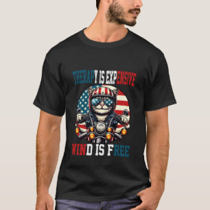 T-shirt Chat drôle de moto, le 4 juillet à la fête des pèr