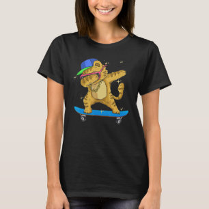 T-shirt Chat drôle de patinage Kitty Dabbing skateboard