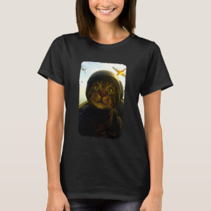 T-shirt Chat drôle de pilote de chasse Kitty selfie