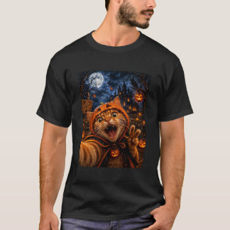 T-shirt Chat drôle de selfie Halloween