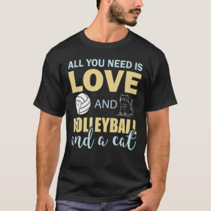 T-shirt Chat drôle de volleyball amateur de chat amour sar