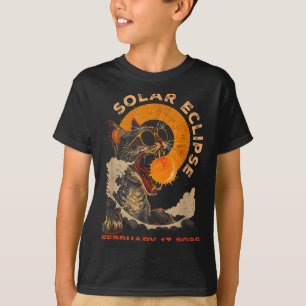 T-shirt Chat drôle d'éclipse solaire 17 février