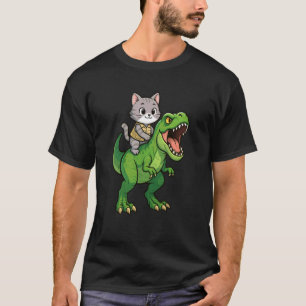 T-shirt Chat Drôle Dinosaure Trex Gardien de Zoo Maman Pap