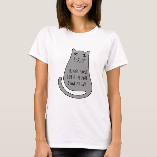 T-shirt Chat Drôle Dit Chemise Pour Amoureux des chats (Devant)