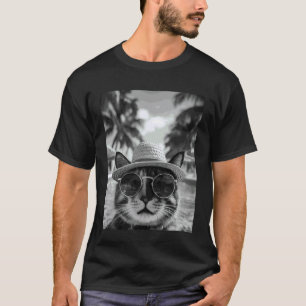 T-shirt Chat Drôle Écaillé Selfie Chat Vacances D'Été