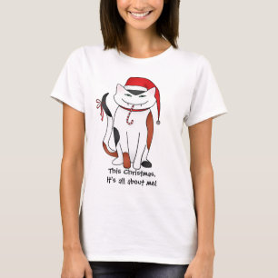 T-shirt Chat drôle égoïste de Noël