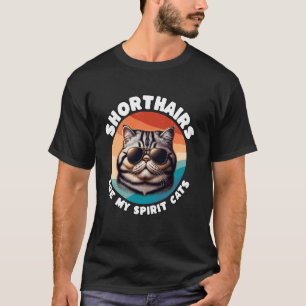 T-shirt Chat drôle esprit animal Chaton exotique poil cour