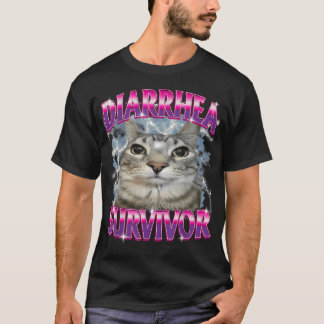 T-shirt Chat drôle et idiot qui fixe en disant Survivant d