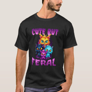 T-shirt Chat Drôle, Fille Sauvage Vacances D'été De Fête