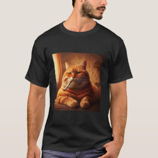 T-shirt Chat drôle fumant une cigarette Mignon design de m