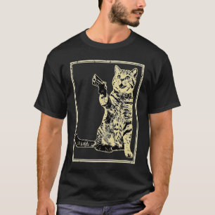 T-shirt Chat drôle Gun Kitty