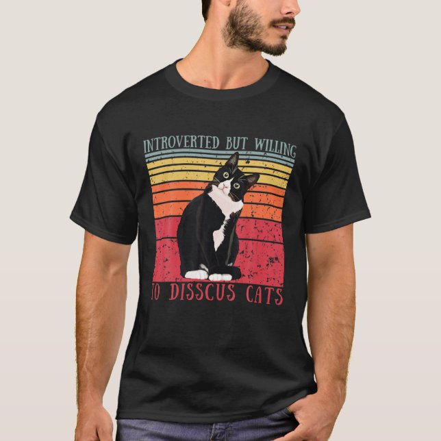 T-shirt Chat Drôle Introverted Mais Prêt À Discuter Des Ch (Devant)