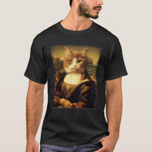 T-shirt Chat drôle Meowna Mona Lisa Art Chat Parodie Homme