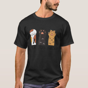 T-shirt Chat Drôle Pierre Feuille Ciseaux Pattes de Chat M