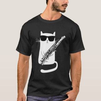 T-shirt Chat drôle Porter des lunettes de soleil Jouer de
