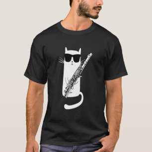 T-shirt Chat drôle Porter des lunettes de soleil Jouer de
