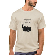 T-shirt chat drôle pour introverti avec citation p