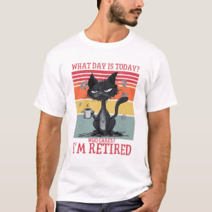 T-shirt Chat drôle Quel jour est-ce qui m'intéresse Aujour