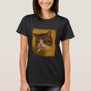 T-shirt Chat drôle qui fume, Kitty cigarette Mème Gen Z, C