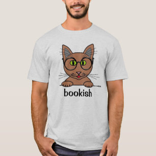 T-shirt Chat drôle studieux à lunettes livresque