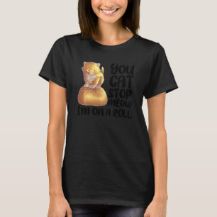 T-shirt Chat Drôle Sur Le Dîner Roll Pour Kitten Hommes Ad