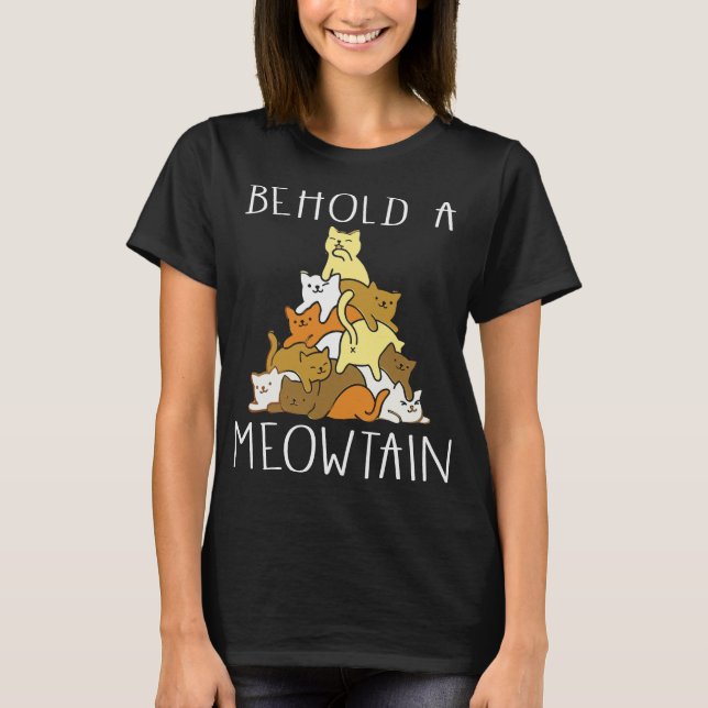 T-shirt Chat drôle Voici Un Meowtain (Devant)