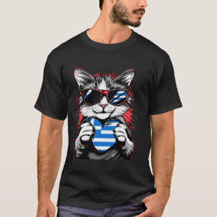 T-shirt Chat du drapeau grec Hellènes Fierté grecque Hellé