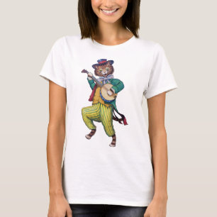 T-shirt Chat du joueur de banjo (guitare), Louis Wain