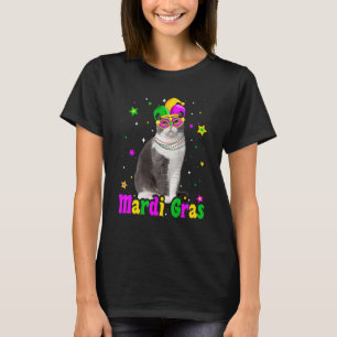 T-shirt Chat Écossais Pli Masque Mardi Gras Carnavals Anim