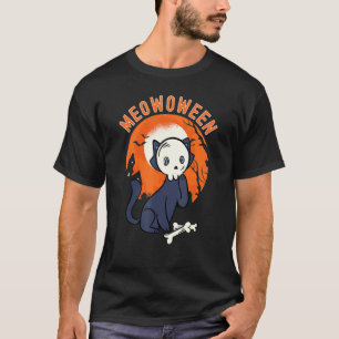T-shirt Chat effrayant Halloween Meowoween Chat habillé en