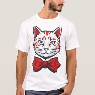 T-shirt Chat Élégamment Habillé