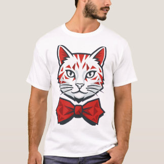 T-shirt Chat Élégamment Habillé