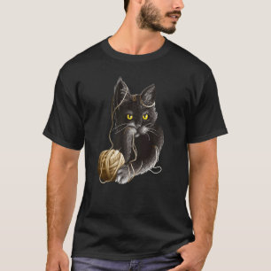 T-shirt Chat en colère aux yeux jaunes coincé dans une bou