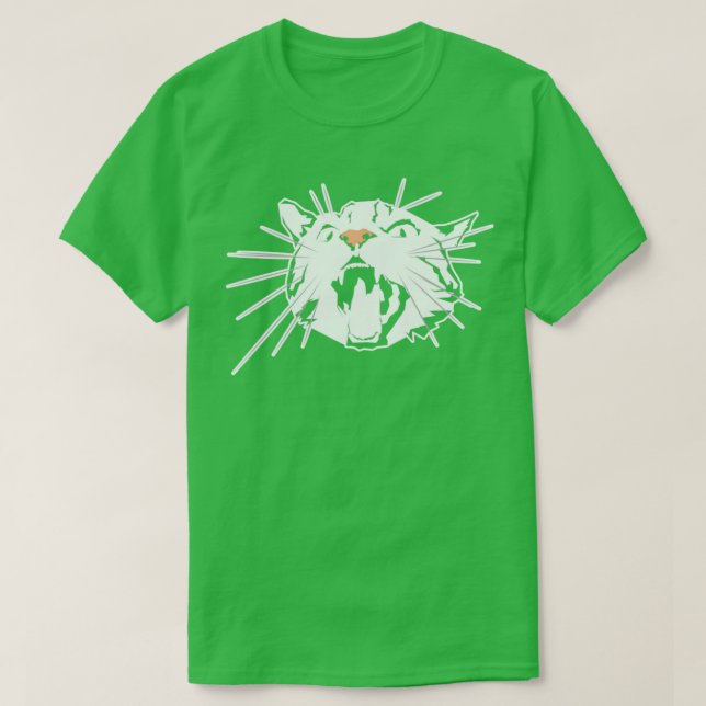 T-shirt Chat en colère Conception artistique pour amoureux (Design devant)