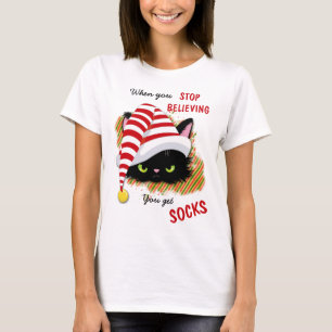 T-shirt Chat en colère Vous Obtenez Chaussettes Noël