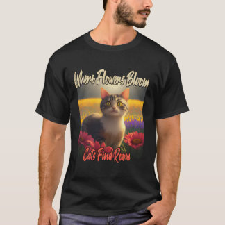 T-shirt Chat En Fleurs - Jardinage Gardener Louveur Chat