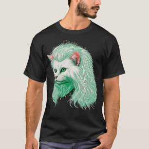 T-shirt Chat en métal des années 80 avec Mullet 1
