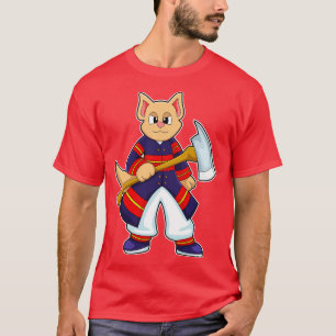 T-shirt Chat en pompier au service des incendies avec Ax