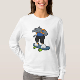T-shirt Chat en Skateboard avec Skateboard