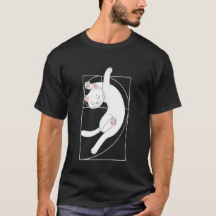 T-shirt Chat en spirale de Fibonacci