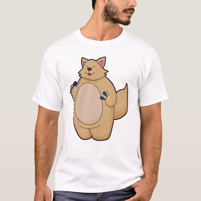 T-shirt Chat en tant que joueur de fléchettes (Devant)