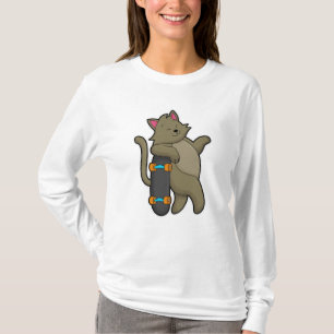 T-shirt Chat en tant que skate avec skateboard