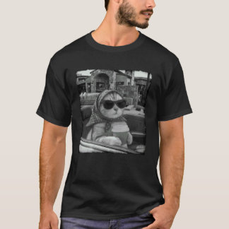T-shirt Chat en vacances Café Détente Chat Drôle Mème de c
