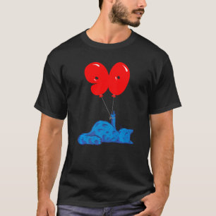 T-shirt Chat ennuyé avec doigt  90e anniversaire