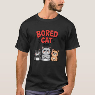 T-shirt Chat ennuyé dessin animé drôle attitude Kitty Art